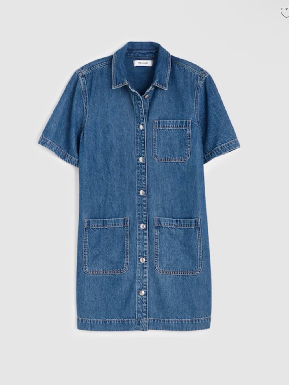 Madewell Indigo Denim Short-Sleeve Shirt Dress